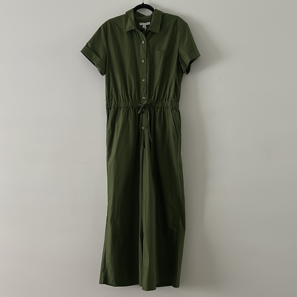 🆕Free Assembly Olive Green Women's Short Sleeve Cotton Jumpsuit M Medium NWT New - Picture 6 of 12